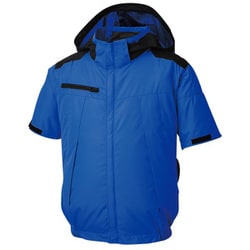 空調風神服 チタン加工半袖ブルゾン（服のみ） 14ロイヤルブルー 5Lサイズ KF92500