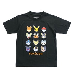 22863257 ポケットモンスター KIDS Tシャツ ポケモン でんきタイプ フェイス BLACK 110cm