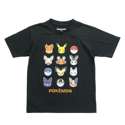 22863257 ポケットモンスター KIDS Tシャツ ポケモン でんきタイプ フェイス BLACK 130cm