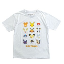22863257 ポケットモンスター KIDS Tシャツ ポケモン でんきタイプ フェイス WHITE 110cm
