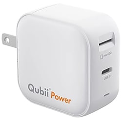 USB急速充電器 Qubii Power USB PD（パワーデリバリー）対応 45W USB-C×1 スマホ自動バックアップ機能付き GaN採用 MKPQP45-W