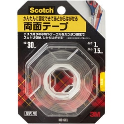 スコッチ かんたんに固定できてあとからはがせる 両面テープ 幅30mm×長さ1.0m 屋内用 HD-GEL
