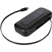 10000mAh Type-C コードリール付モバイルバッテリー ブラック OWL-LPB10021CR-WH