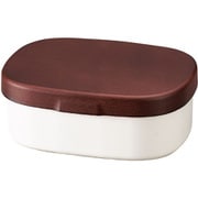 お弁当箱 木目ワンタッチランチ M 1段 600ml フローラルレッド 30379