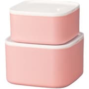保存容器 さっと洗える保存容器 角 2個セット ピンク 30497