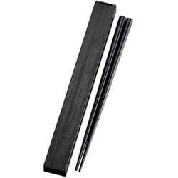 箸箱セット スクエア箸箱セット 21.0cm 黒木目 33379