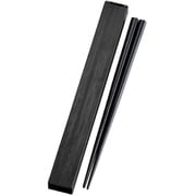箸箱セット スクエア箸箱セット 21.0cm 黒木目 33379