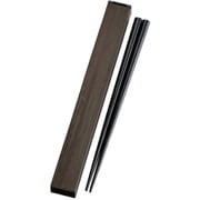 箸箱セット スクエア箸箱セット 21.0cm 茶木目 33380
