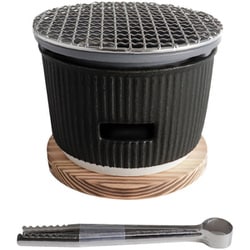 炭焼きグリル 小 陶器 日本製 The Chef 卓上コンロ 七輪 ブラック 38712