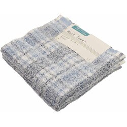 ハンドタオル コーマクロスチェック 34×35cm 3枚組 ブルー