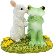 コポー シロウサギのキス カエル 置物 74175