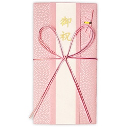 金封 越前和紙 花結び 桃 キン1411