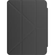 iPad Air 11 M3 M2 5 4/iPad Pro 11 2022 2021 対応 ケース 手帳型 オートスリープ 対応 背面 クリア スリム 保護 カバー Apple Pencil 2 充電 可能 ホルダー 透明 クリアケース/4段階 角度 変更 スタンド 付き Origami Nude ブラック SE_PPBCSPL3O_BK