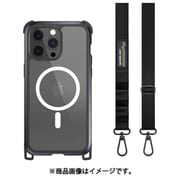 iPhone 15 Pro Max 対応 ケース 斜めがけ 首掛け 肩掛け ストラップ 付/Magsafe 対応/耐衝撃 米軍 MIL規格 クリア スマホケース Odyssey+ M メタルブラック ME_IOGCSPTM2_MB