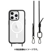 iPhone 15 Pro 対応 ケース ストラップ/Magsafe マグネット 付/耐衝撃 米軍 MIL規格 クリア 耐衝撃ケース ROAM+ M ブラック ME_IOPCSPTRA_BK