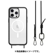 iPhone 15 Pro Max 対応 ケース ストラップ/Magsafe マグネット 付/耐衝撃 米軍 MIL規格 クリア 耐衝撃ケース ROAM+ M ブラック ME_IOGCSPTRA_BK