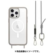 iPhone 15 Pro Max 対応 ケース ストラップ/Magsafe マグネット 付/耐衝撃 米軍 MIL規格 クリア 耐衝撃ケース ROAM+ M グレー ME_IOGCSPTRA_GY