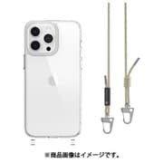 iPhone 15 Pro Max 対応 ケース 斜めがけ 首掛け 肩掛け スマホショルダー ストラップ 付/耐衝撃 米軍 MIL規格 クリア スマホケース PLAY ホワイト SE_IOGCSPTP3_WH