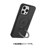 iPhone 15 Pro Max 対応 ケース Magsafe 対応 スタンド マグネット 付/耐衝撃 米軍 MIL規格 クリア 手触り サラサラ フロスト クリア スマホケース MagStand M ブラック SE_IOGCSPTMN_BK