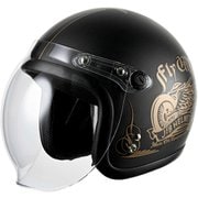 JB ジェットヘルメット バイク バブル シールド付き おしゃれ フリーサイズ マット FLYWHEEL ブラック JB-FLYWHEEL-BLACK