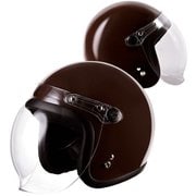 JB ジェットヘルメット バイク バブル シールド付き おしゃれ フリーサイズ ブラウン光沢 ダークモカ JB-DARK MOCHA