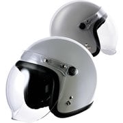 JB ジェットヘルメット バイク バブル シールド付き おしゃれ フリーサイズ グレイ 光沢 チャコール JB- CHARCOAL