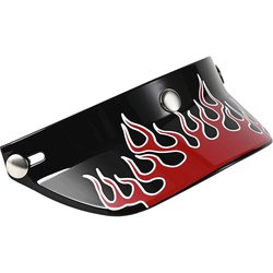 バイク 汎用 バイザー ショート ジェットヘルメット 後付け ファイヤー 赤 Duckhill Peak Visor-ファイアレッド