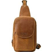 本革 レザー バイク チェストバッグ 牛革 ショルダーバッグ RBP02-L.BROWN