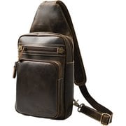 本革 レザー バイク チェストバッグ 牛革 ショルダーバッグ RBP05-D.BROWN