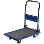 CART-FA12HBL [ストッパー付き台車 折りたたみ 静音 前輪自在 360°回転 耐荷重150kg]