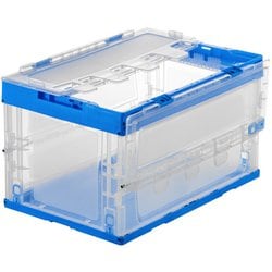 CNT-CV50CL [折りたたみコンテナ 50L ロック付き ふた付き クリア]