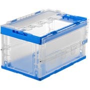 CNT-CV50CL [折りたたみコンテナ 50L ロック付き ふた付き クリア]