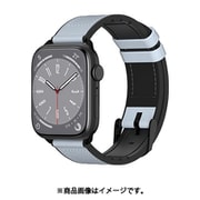 Apple Watch 対応 アップルウォッチ バンド 外側 レザー 内側 シリコン 革 ベルト 長さ調節 可能 交換ベルト Hybrid スカイ SE_WASBDGUHY_SY