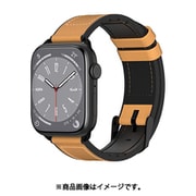 Apple Watch 対応 アップルウォッチ バンド 外側 レザー 内側 シリコン 革 ベルト Hybrid ブラウン SE_WALBDGUHY_BR