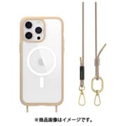 iPhone 15 Pro Max 対応 ケース ストラップ/Magsafe マグネット 付/耐衝撃 米軍 MIL規格 クリア 耐衝撃ケース ROAM+ M ベージュ ME_IOGCSPTRA_BG
