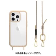 iPhone 15 Pro 対応 ケース 斜めがけ 首掛け 肩掛け スマホショルダー ストラップ 付/耐衝撃 米軍 MIL規格 クリア 耐衝撃ケース ROAM+ ベージュ ME_IOPCSPTRP_BG