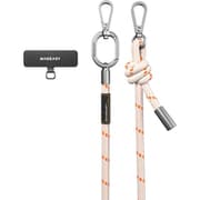 スマホショルダー 斜めがけ 首掛け 肩掛け 太い スマホストラップ （ ストラップ ホルダー 付 ） スマホ ショルダー ストラップ Strap+ Strap Card （8.3mm） ベージュ/オレンジ ME_SPASRFBS8_BO