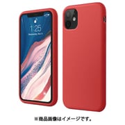 iPhone 11 対応 ケース シリコン 薄型 スリム ソフト カバー 耐衝撃 衝撃 吸収 指紋 防止 コーティング/SILICONE CASE レッド EL_IKMCSSCS2_RD