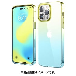 iPhone 14 Pro Max 対応 ケース オーロラ 韓国 風 クリア 大人かわいい スマホケース 可愛い カバー 大人可愛い グラデーション 大人女子 スマホカバー AURORA CASE イエローブルー EL_INGCSPTAU_YE
