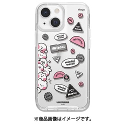 iPhone13 mini 対応 ケース クリア ラインフレンズ 公式ライセンス グッズ かわいい 耐衝撃 カバー ワイヤレス充電 対応 透明 可愛い クリアケース LINE FRIENDS B＆F minini minini World EL_IMSCSTPNP_ML