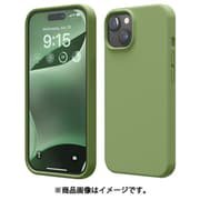 iPhone 15 対応 ケース 耐衝撃 傷 指紋 防止 シリコン スマホケース スリム 衝撃吸収 サラサラ 手触り シリコンケース SILICONE CASE シダーグリーン EL_IONCSSCS3_CN