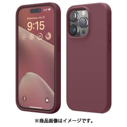 iPhone 15 Pro 対応 ケース 耐衝撃 傷 指紋 防止 シリコン スマホケース スリム 衝撃吸収 サラサラ 手触り シリコンケース SILICONE CASE バーガンディー EL_IOPCSSCS3_BU
