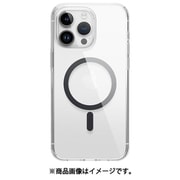 iPhone 15 Pro Max 対応 ケース Magsafe 対応 耐衝撃 背面 ハード 側面 ソフト TPU クリアケース 薄型 スリム 透明 クリア マグセーフ スマホケース MagSafe HYBRID CASE クリア/ブラックマグネット EL_IOGCSPTMY_CK