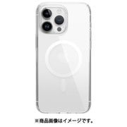 iPhone 15 Pro Max 対応 ケース Magsafe 対応 耐衝撃 背面 ハード 側面 ソフト TPU クリアケース 薄型 スリム 透明 クリア マグセーフ スマホケース MagSafe HYBRID CASE クリア/ホワイトマグネット EL_IOGCSPTMY_CW