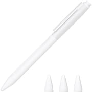 Apple Pencil Pro/第2世代 対応 ホルダー クリップ 付 握りやすい ダブルタップ 対応 シリコン カバー アップルペンシル ケース CLIP CASE ホワイト EL_AP2CSSCP0_WH
