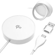 Qi2対応ワイヤレス充電器 2in1 ホワイト Qi2(Magsafe)対応 1.5mケーブル一体型 最大15W TWC64W