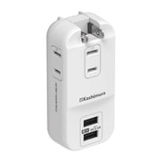WM-35 [旅行用電源タップ AC3 USBA2 3.4A 自動識別 リバーシブル USB ホワイト]