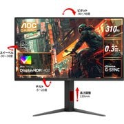 ゲーミングモニター/24.5型/フルHD/最大310hz/応答速度0.3ms(MPRT)/Fast IPS/G-Sync Compatible/HDR400/高さ調節/FPS向け/PS5 Switch対応/3年保証 25G4S/11