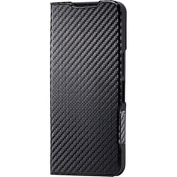 PM-S251PLFUCB [AQUOS wish5 （SH-52F） ケース レザー 手帳型 マグネット フラップ 衝撃吸収 超軽量 薄型 スタンド機能付 UltraSlim カーボンブラック]