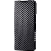 PM-S251PLFUCB [AQUOS wish5 （SH-52F） ケース レザー 手帳型 マグネット フラップ 衝撃吸収 超軽量 薄型 スタンド機能付 UltraSlim カーボンブラック]